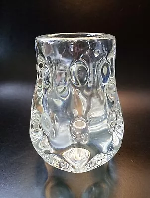 Buy Vintage 1970's Liskeard Cornwall Clear Knobbly Art Glass Vase By Jim Dyer • 15£
