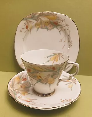 Buy Royal Stafford Art Deco Tea Trio Decorated With Crocus Flowers • 9£