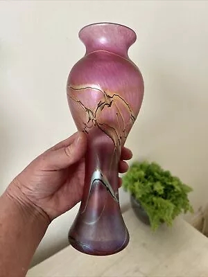 Buy OKRA IRIDESCENT GLASS VASE.EXCELLENT CONDITION. 10 Inch Tall • 69£