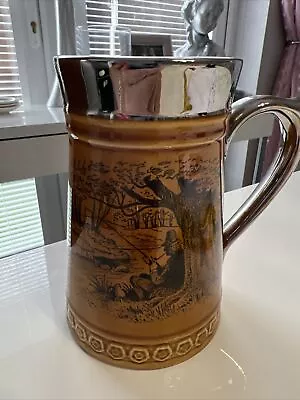 Buy Lord Nelson Pottery England FISHING Beer Stein Mug - Silver Trim Vintage 5 Inch • 6£