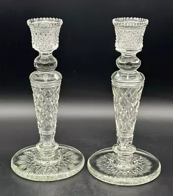 Buy Decorative Pair Of Cut Glass Candle Holders • 29.99£