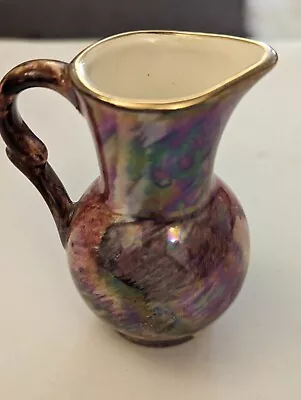 Buy Old Court Ware Jug Made In England Lustre Hand Painted/Gilded 3 Inches Tall Vase • 5£