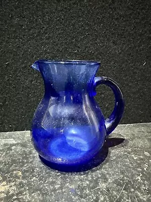 Buy Vintage Cobalt Small Blue Glass Jug / Vase • 10£