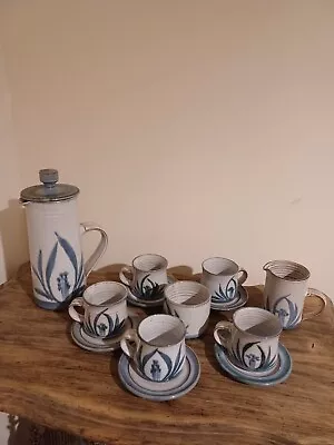 Buy Vintage 1960s Briglin Studio Pottery Hand Painted Tea Set  • 55£