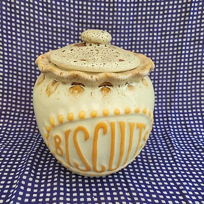 Buy Fosters Vintage Honeycomb Cornish Studio Pottery Biscuit Jar 15cm Tall 15cm Wide • 14.99£