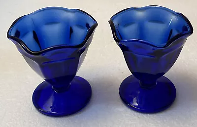 Buy Two (2) Anchor Hocking Fountainware Cobalt Blue Low Sherbets • 9.33£