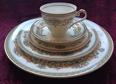 Buy Aynsley HENLEY Place Setting: Dinner, Salad, Bread, Cup & Saucer - Green Bckstmp • 102.47£