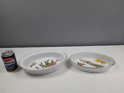 Buy 2 X Royal Worcester EVESHAM Oven To Table Ware Oval Dishes - Some Wear • 8£