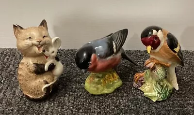 Buy Vintage Beswick Bullfinch 1042 Goldfinch 2273 Laughing Cat &Mouse 2100 Old Stamp • 18£