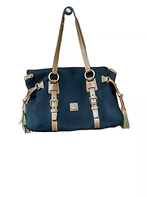 Buy Dooney & Bourke Florentine Suede & Leather Black Large Satchel Purse Handbag • 92.26£