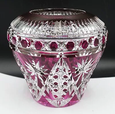 Buy AMAZING Val Saint Lambert Violet Color Deep Cut Crystal Vase, Ca 1900 • 1,079.49£