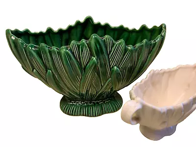 Buy Sylvac Hyacinth Mantle 2456 Vase Green Footed 10 +white Small 2488 With Handles • 39.99£