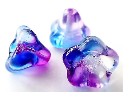 Buy 13/10 (mm) LARGE CZECH GLASS TRUMPET/FLOWER BELL CUP BEADS  - PACKS OF 10 • 2.29£