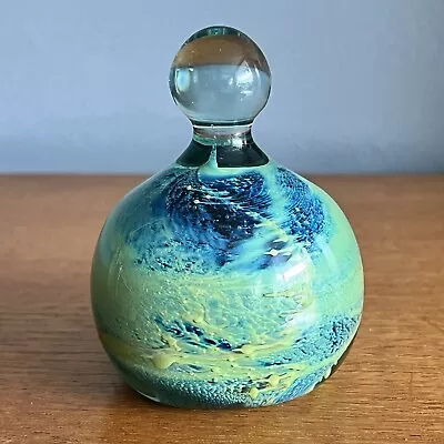 Buy Vintage Glass Paperweight Mdina Blue Green Maltese • 10£