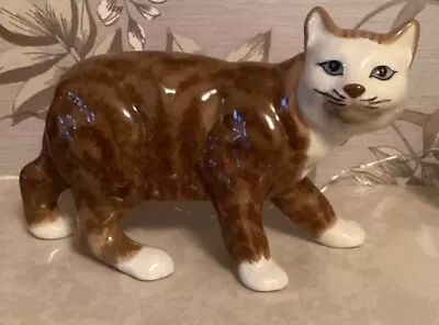 Buy Rare SZEILER Large Brown Tabby Cat.  Hand Painted Figure.  7” Long/4.5” High • 24.50£