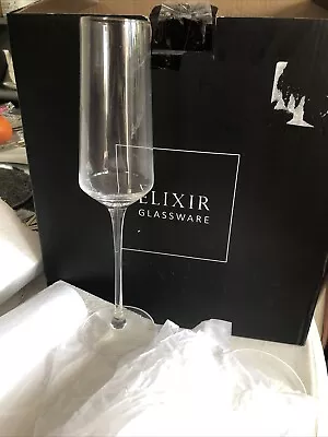 Buy ELIXIR GLASSWARE Classy Crystal Champagne Flutes Set Of 4 - New In Box • 18.99£
