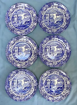 Buy Set Of Six SPODE Blue And White Italian Side Plates In Good Condition (19.2cm) • 5.99£