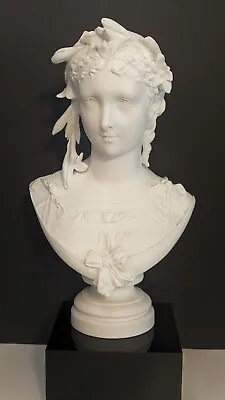 Buy Large Antique Parianware Bust Of A Young Woman, Albert Ernest Carrier-Belleuse • 358.79£