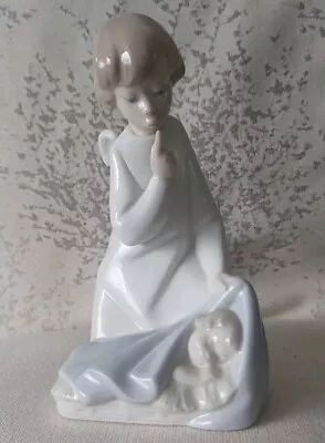 Buy Lladro Guardian Angel W/ Baby Jesus Or Infant Figurine 4635 Glossy 1977 Retired • 27£