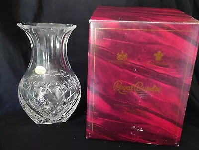 Buy Vintage Royal Brierley - Heavy Cut Crystal 8  Vase Unused Mis Matched Box • 25£