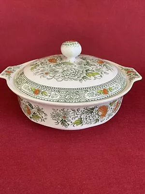 Buy Vintage Ridgway Ironstone Green “Canterbury” Lidded Tureen - Damaged Lid • 10£