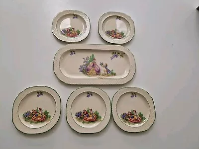 Buy 5 X Vintage Swinnertons Hampton Ivory Lilac Time Side Plates And  Platter • 30£