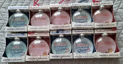 Buy NEW Joblot 50x H & H  Traditional Christmas Tree Glass Baubles Mixed GIRLS Names • 0.99£