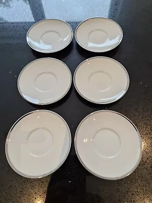 Buy Vintage German Porcelain Thomas Medallion Platinum Tableware - Saucers 14mm • 2£