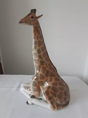 Buy Porcelain Giraffe Ornament In Seated Position 12  High Made In Ussr • 50£