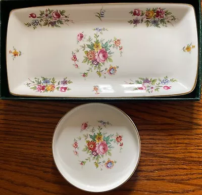 Buy Vintage Boxed MINTON Marlow Floral Sandwich Tray Plate PLUS 5 1/2  Round Dish • 7.50£