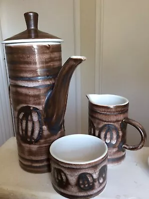 Buy Coffee Pot Creamer & Sugar Bowl The Monasteries Pottery Rye • 33£