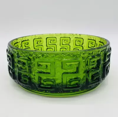 Buy Green Riihimäen Lasi Oy Taalari Glass Bowl Tamara Aladin Mcm Vtg 60s Finnish • 59.99£