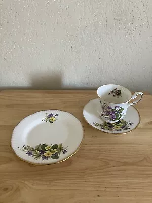 Buy Vintage Teacup, Saucer & Plate Queen's Fine Bone China England Rosina China Co • 14£