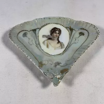 Buy Vtg Limoges Style Porcelain Fan Shaped 6 In X 4.75 In. Trinket Tray Dish • 13.99£