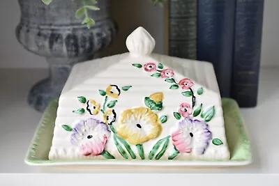 Buy Vintage Kensington Ware Butter Dish With Lid Floral Art Deco Style (S) • 13.99£