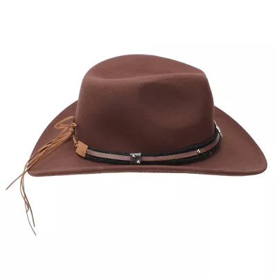 Buy  Bull Ornament Hat Chidren Western Cowboy Cowgirl Coffee Color Metal Travel • 12.49£