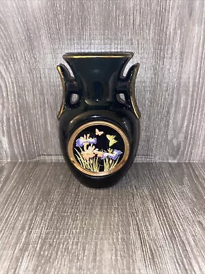 Buy Art Of Chokin - Antique Miniature 24K Gold Edged Japanese Vase Butterflies • 9£
