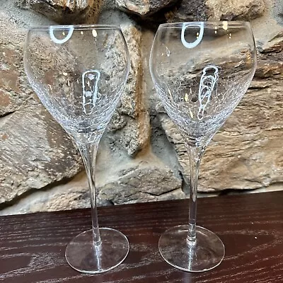 Buy Pier 1 Reflections Crackle Wine Glasses 10  Large Set Of 2 • 35.41£