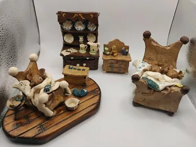 Buy Unusual Pottery Sleepy Mice Bed Furniture Dresser Drawers Mouse Stamp On Back • 15£