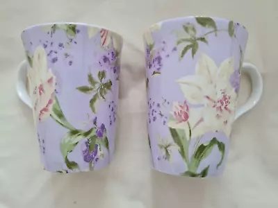 Buy Laura Ashley 2 X Fine China Lilac Floral Mugs • 18£