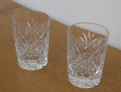 Buy 2 X Quality Heavy Vintage Cut Crystal Glass Tumblers - 11cm Tall X 7.5cm Dia. • 14.95£