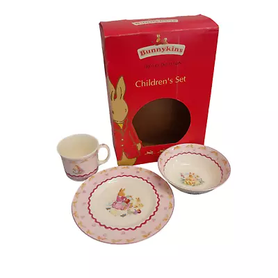 Buy Royal Doulton Bunnykins Childrens Set Peter Rabbit Bowl Plate Cup - Boxed • 9.99£