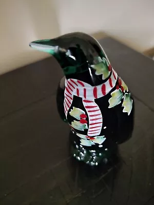 Buy Fenton Emerald Green Holiday Penguin Figurine Hand Painted Signed • 69.89£