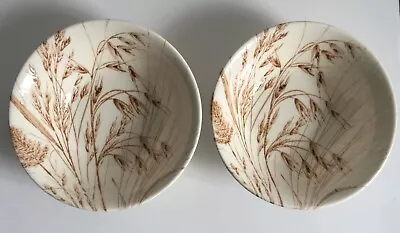 Buy English Ironstone Tableware Pottery Breakfast Bowls Cream With Oat Plants • 7.49£