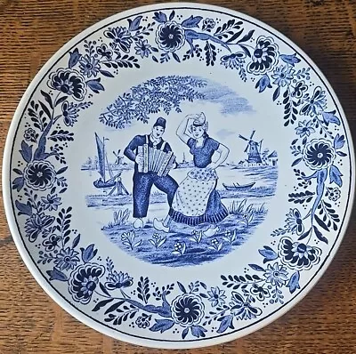 Buy Authentic Vintage Dutch Royal Sphinx Delft Maastricht Peasant Plate White Blue • 13£