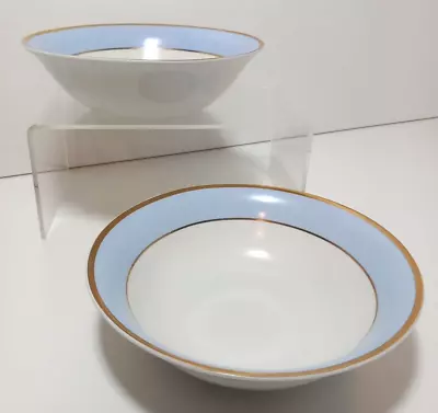 Buy 2x Royal Doulton RD 2004 Bruce Oldfield Powder Blue White Gold 16cm Bowls Dishes • 9.99£