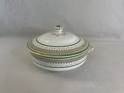 Buy Antq LOSOL WARE KEELING Vegetable Dish W/Lid Green Gold Swags Claremont England • 23.30£