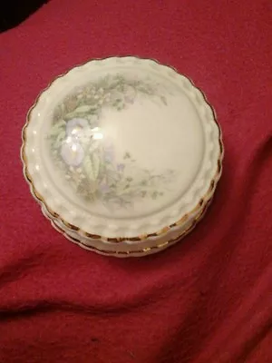 Buy Crown Trinket Dish With Lid And Flower Pattern • 1.20£