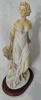 Buy Vintage Regency Woman With Capodimonte Roses Figurine Heavy Resin 12.5  Tall EUC • 37.84£