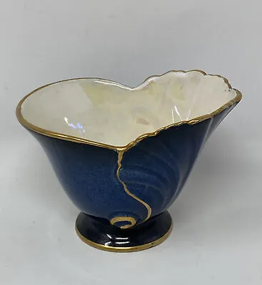 Buy Vintage Carlton Ware Navy Blue Gold Lustre Ware Clam Shell Sugar Bowl • 9.31£